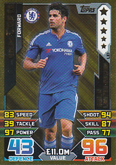 Diego Costa Chelsea 2015/16 Topps Match Attax Limited Edition Gold #LE1